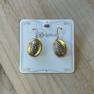 Brighton Gold and Silver Earrings Ferrara Collection NWT